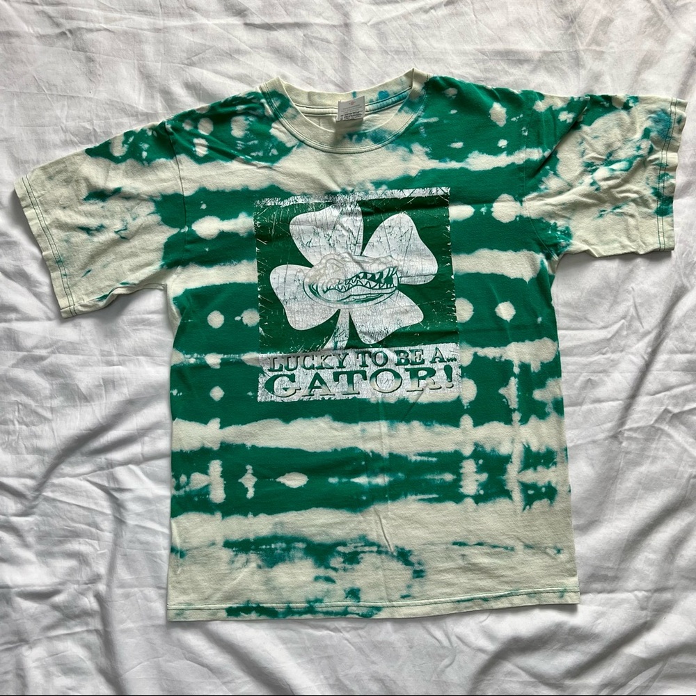 Bleach Dyed Lucky to Be a Gator Tee